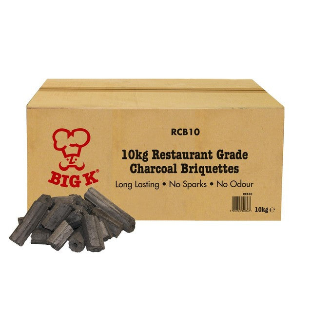 Big K restaurant grade barbecue charcoal briquettes 10kg - British product