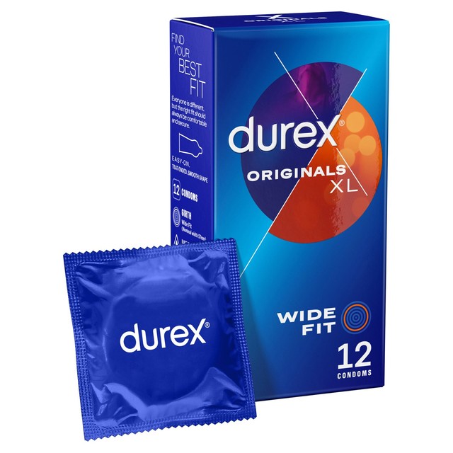 Durex XL condoms with extra silicone lube wide fit 12 pack - British product