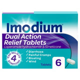 Imodium Dual Action Relief Tablets 6 Tablets, UK version