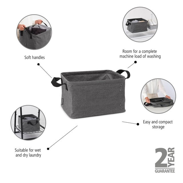 Brabantia 35 Litre Black Foldable Laundry Basket