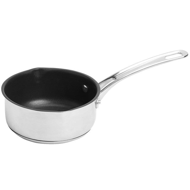 M&S stainless steel non-stick milk pan 14cm, imported from the UK