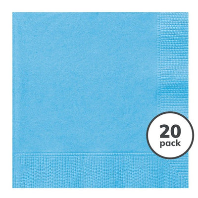 Unique Party Baby Blue 2 Ply Paper Party Napkins 20 Pack