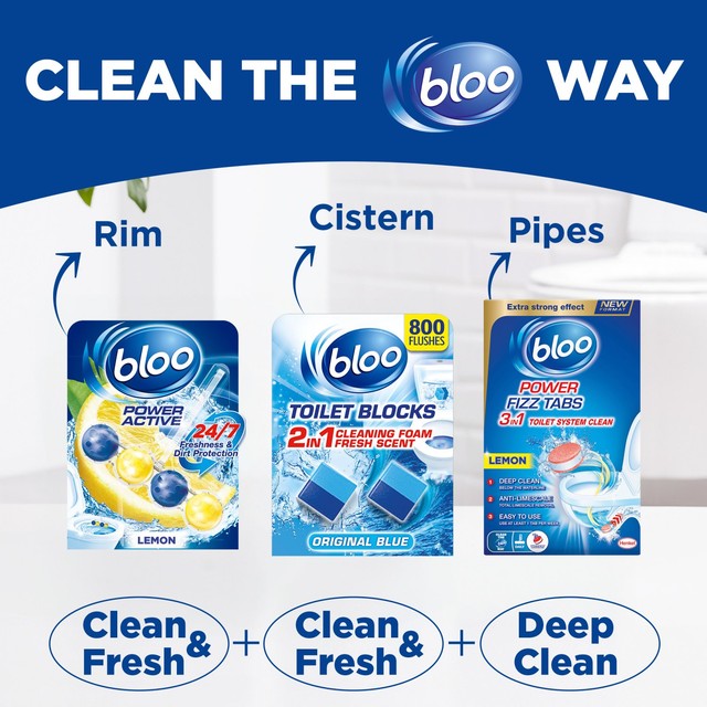 Bloo lemon toilet rim blocks 2 x 50g - British product