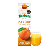 Tropicana orange juice with extra juicy bits 900ml (British brand)
