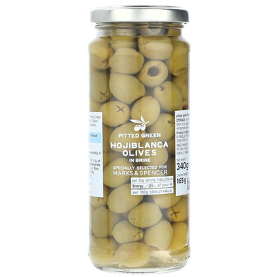 M&S Pitted Green Hojiblanca Olives 340g