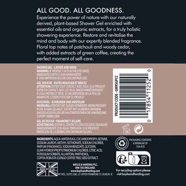 Baylis & Harding Patchouli Cedar Cypress men's shower gel 500ml - British product