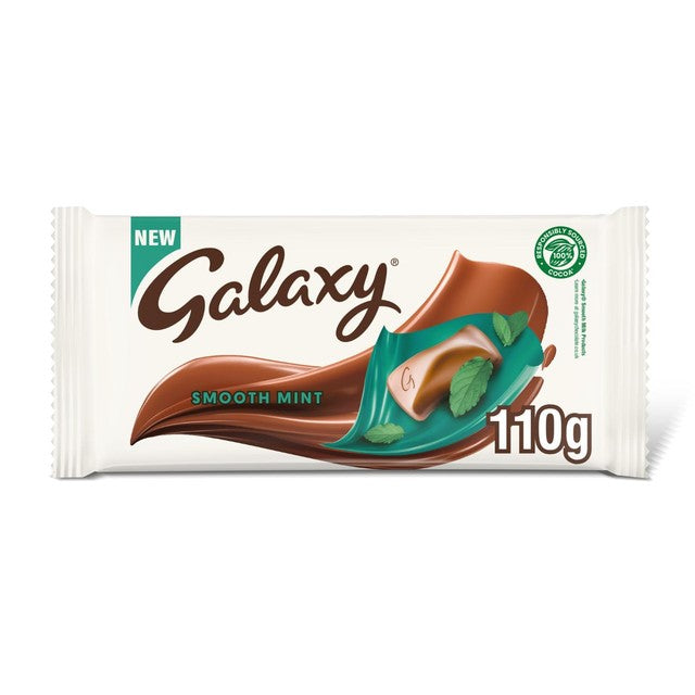 Galaxy Smooth Mint Chocolate Block Bar 110g, UK version