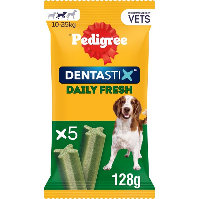 Pedigree Dentastix Fresh Adult Medium dog dental treats 5 sticks, imported from the UK