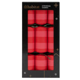 6-Pack Pink and Red Striped Christmas Crackers with Hats and Gifts
