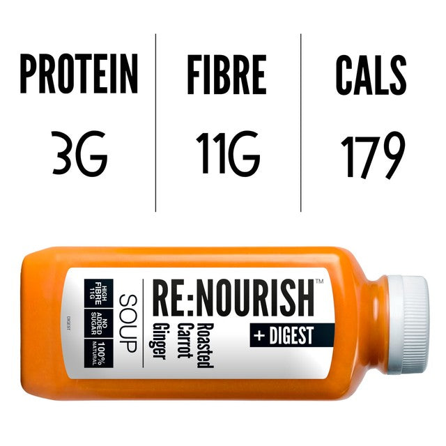 Re Nourish Roasted Carrot and Ginger Soup 500g, imported from the UK