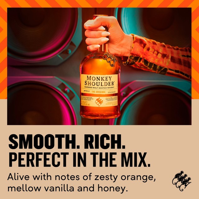 Monkey Shoulder Smooth & Rich Whisky 70cl, imported from the UK