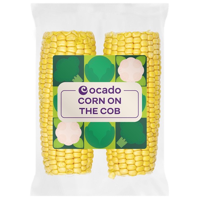 Ocado Corn on the Cob 2 per pack, imported from the UK