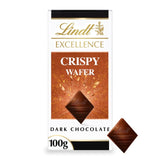 Lindt crispy wafer dark chocolate bar 100g, UK version