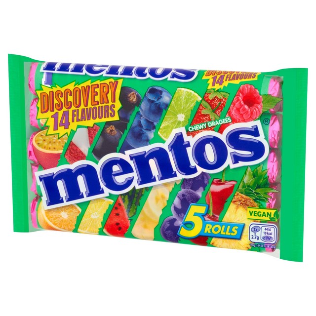 Mentos Discovery Chewy Fruit Flavoured Sweets 5 x 37.5g Multipack, imported from the UK