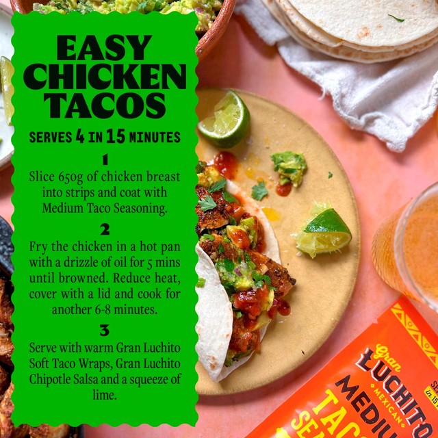 Gran Luchito Medium Jalapeno & Cumin Taco Seasoning Mix 28g, UK version