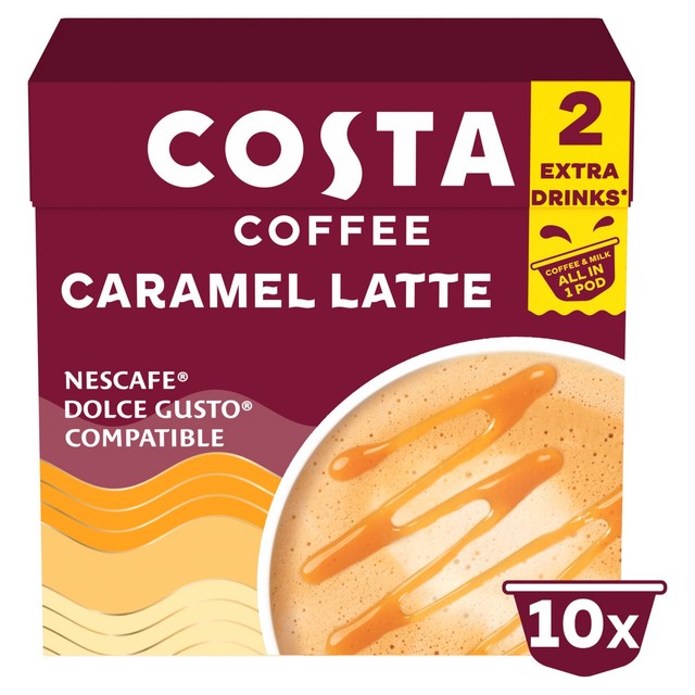 Costa caramel latte coffee pods 10 pack - British product