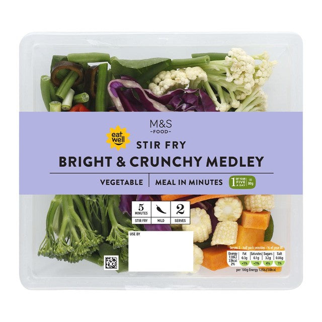 M&S Stir Fry Mixed Veg 220g, imported from the UK