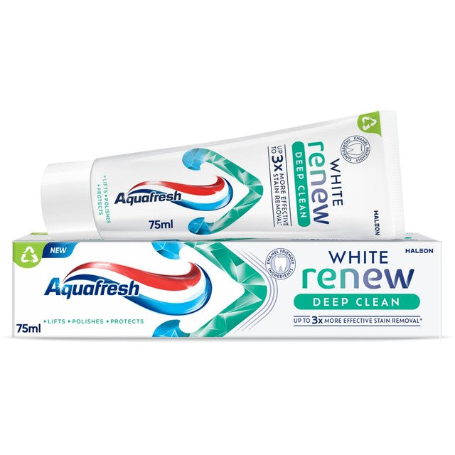 Aquafresh White Renew Deep Clean Whitening Toothpaste 75ml - British product