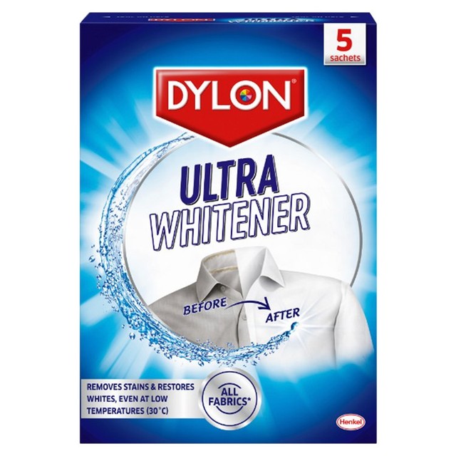 Dylon Ultra Whitener Laundry Sachets 5 Pack - British product