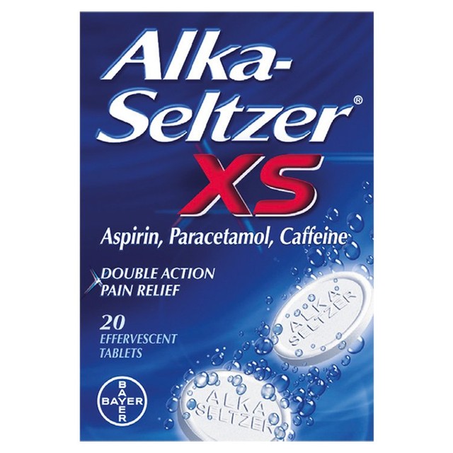 Alka Seltzer XS pain relief tablets 20 pack - British product