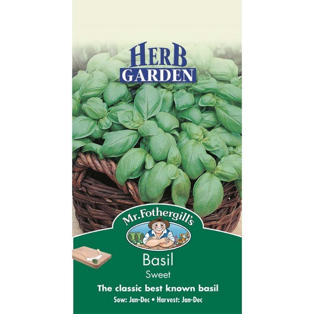 Mr Fothergills Seeds basil sweet herb seeds 650 seeds - British product