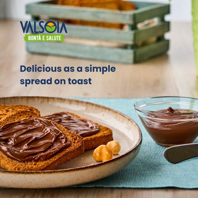 Valsoia dairy-free hazelnut and cocoa chocolate spread 400g (British brand)