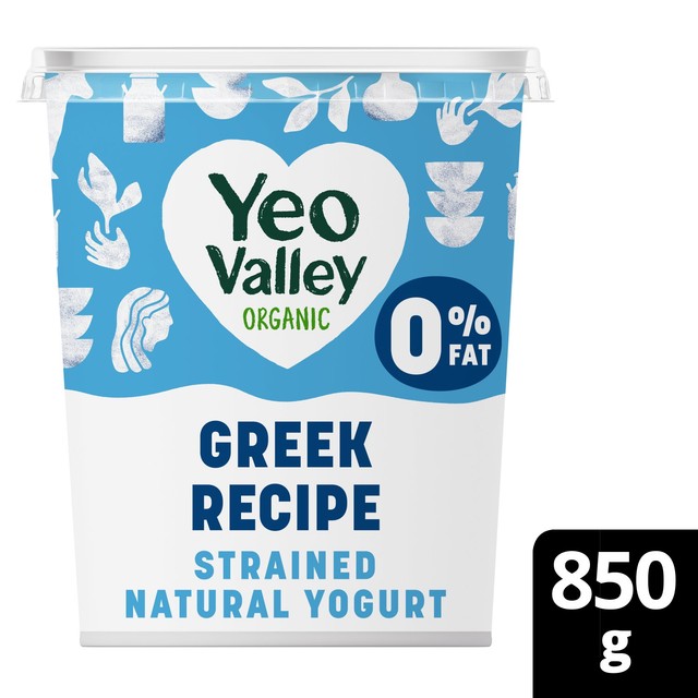 Yeo Valley Organic Greek Recipe 0% Strained Natural Yogurt 850g (British brand)