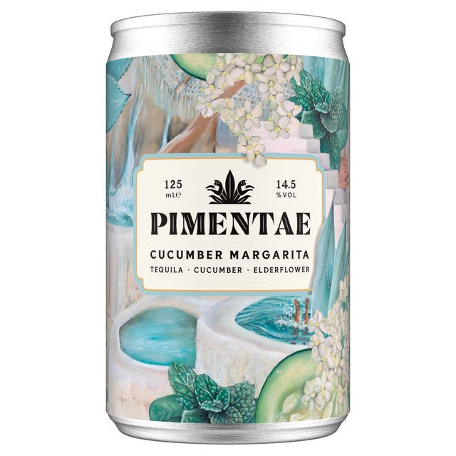 Pimentae cucumber tequila margarita canned cocktail 125ml, imported from the UK