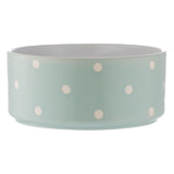 Mason Cash Polka Dot Sage pet bowl 18cm, imported from the UK