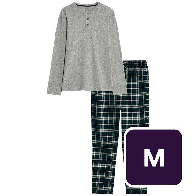 M&S grey cotton pyjama set size M, imported from the UK