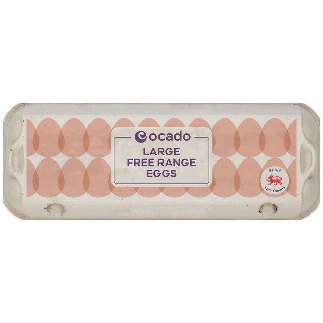 Ocado large free range eggs 12 pack, imported from the UK