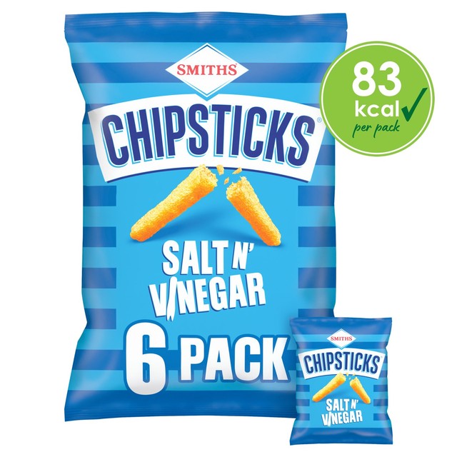 Smiths Chipsticks Salt & Vinegar 6 x 17g - British product