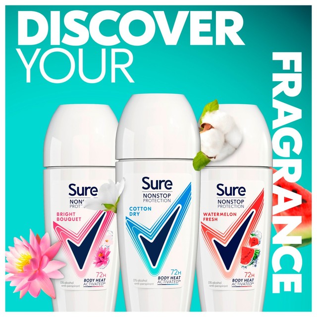 Sure Anti-Perspirant Deodorant Roll On Bright Bouquet 50ml (British brand)