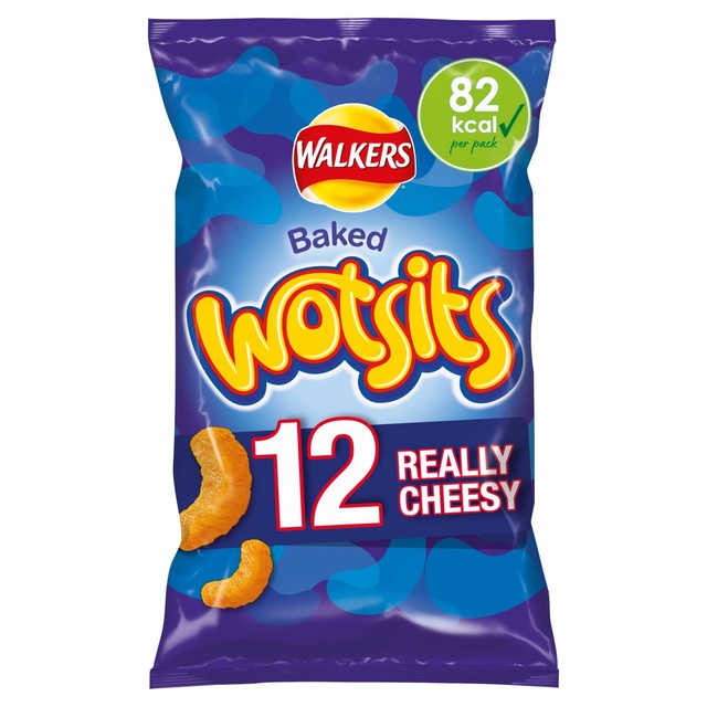 Wotsits Really Cheesy baked corn snacks multipack 12x16.5g (British brand)