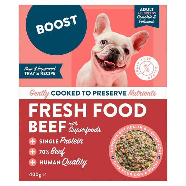 Boost Pet beef with superfoods wet dog food 400g - British product