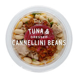 M&S dressed tuna and cannellini beans salad pot with lemon and chilli dressing 140g, imported from the UK