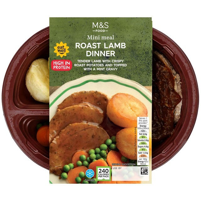 M&S Roast Lamb Dinner Mini Meal 250g, imported from the UK