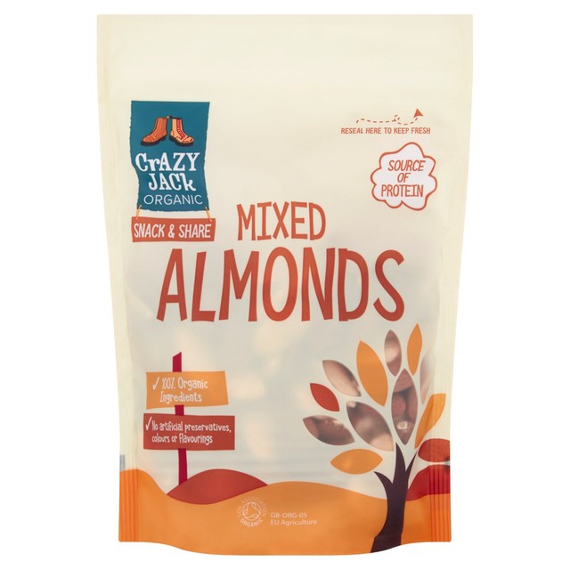 Crazy Jack organic mixed almonds 175g - British product
