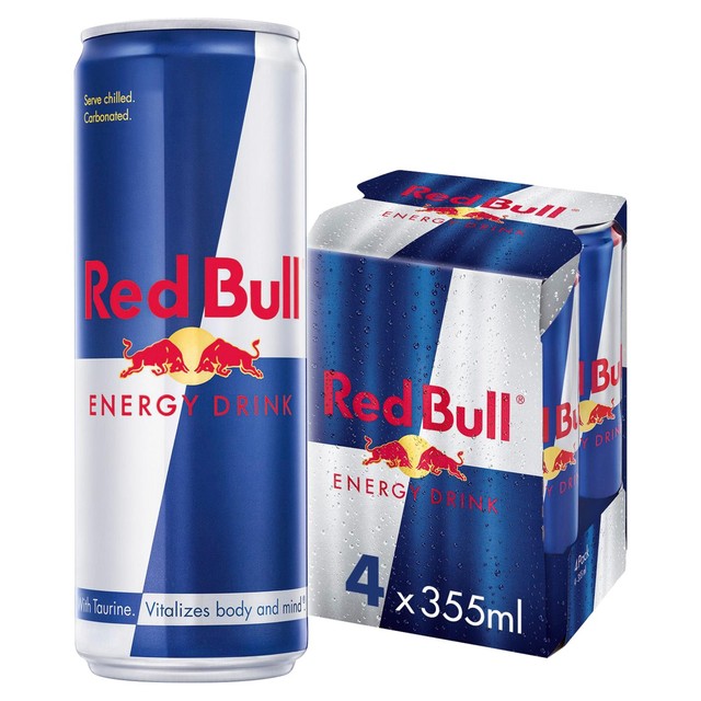 Red Bull energy drink 4 x 355ml, imported from the UK