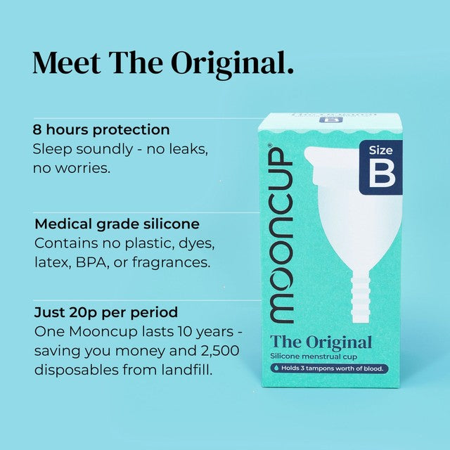 Mooncup Original Menstrual Cup Size B, imported from the UK