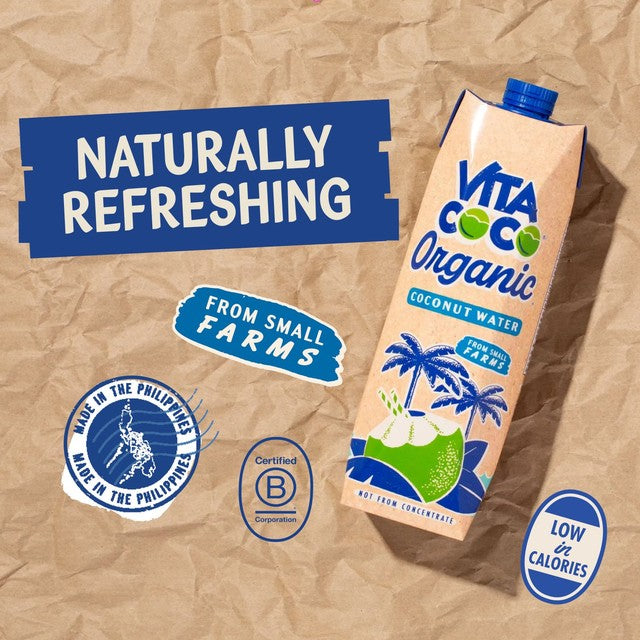 Vita Coco Organic Coconut Water 1L carton (British brand)
