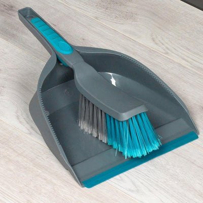 Beldray Küche Kehrschaufel und Bürste Set Grau Blau