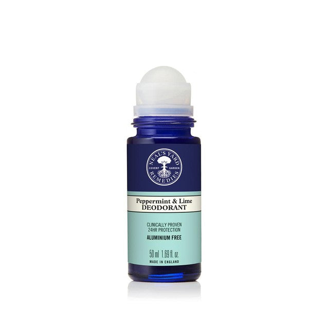 Neal's Yard Remedies peppermint and lime roll-on deodorant 50ml, imported from the UK