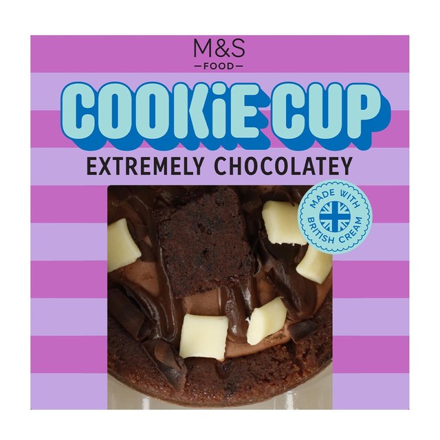 M&S Chocolate Cookie Cup 110g, imported from the UK
