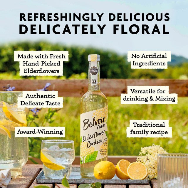 Belvoir Elderflower Cordial 500ml bottle - British product