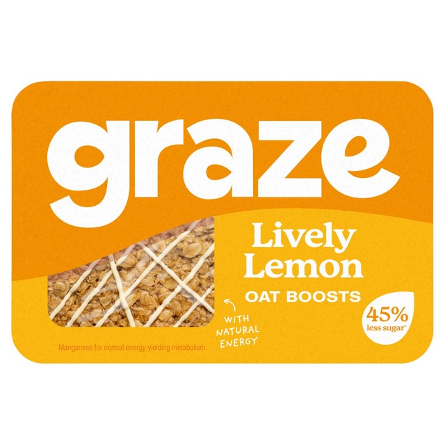 Graze Lively Lemon oat flapjack 50g, UK version