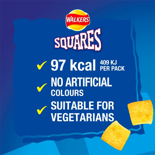 Walkers Squares Salt & Vinegar potato snacks multipack 6x22g (British brand)
