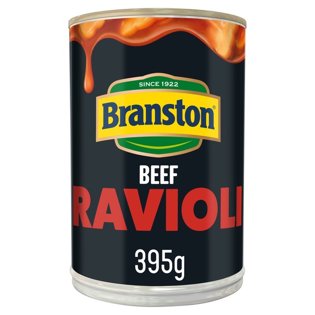 Branston beef ravioli in tomato sauce canned pasta 395g - British product