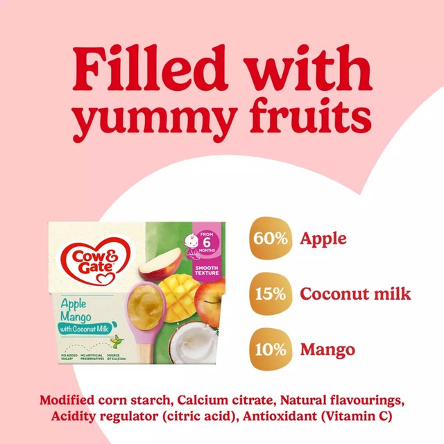 Cow & Gate Apple Mango baby food pot 95g - British product