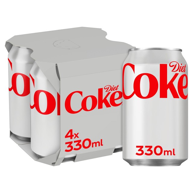 Coca-Cola Diet Coke 4 x 330ml - British product